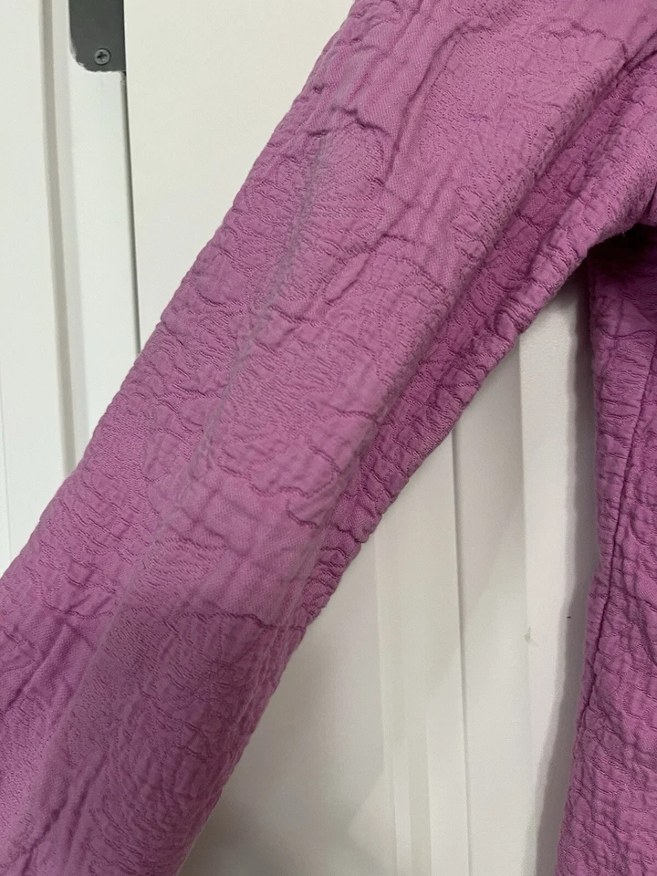 BLAZER LIZ CLAIBORNE MUJER TALLA 12 ROSA ARRUGADO 100% Algodón Foto 4 de 4