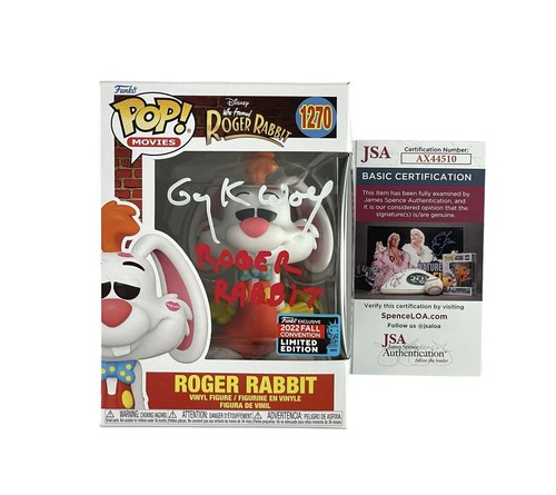 Wer hat Roger Rabbit Schöpfer Gary K. Wolf gerahmt signiert Roger Rabbit Funko Pop JSA - Bild 1 von 5