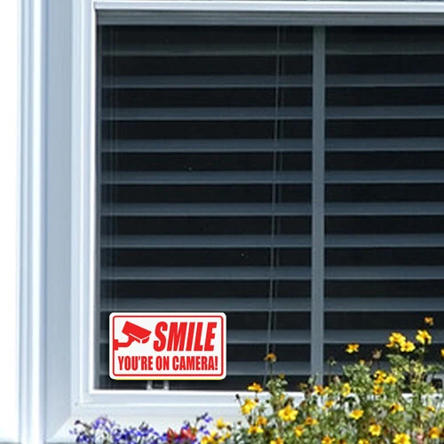 Smile You're On Camera Stickers 10 Pack 3.5x2 in Security Door Window Decals - Image 2 of 4