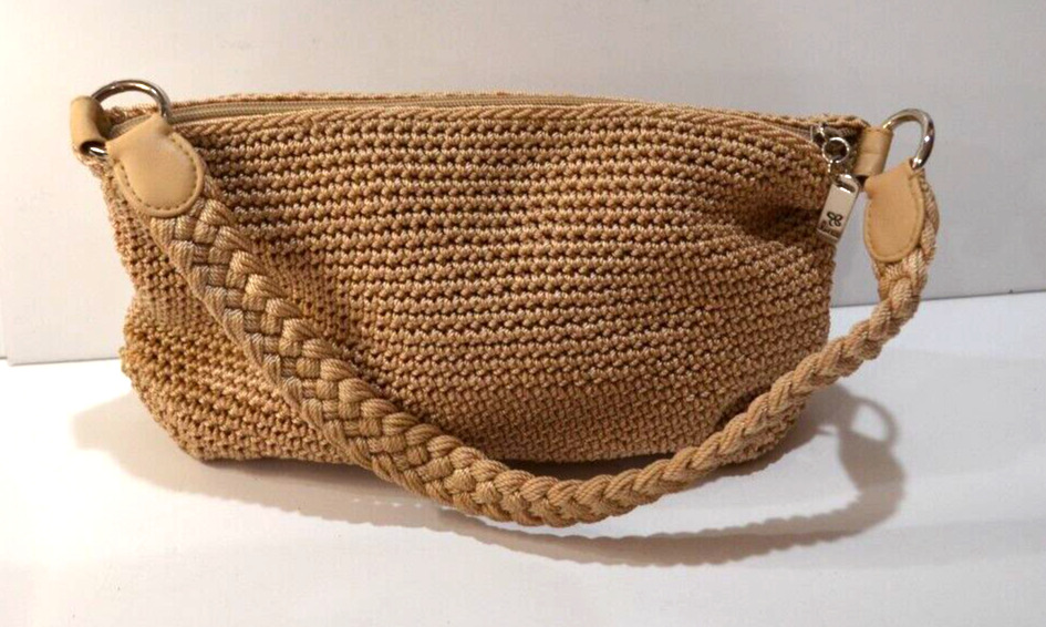 Lina crochet Tan Shoulder Bag Purse - image 8