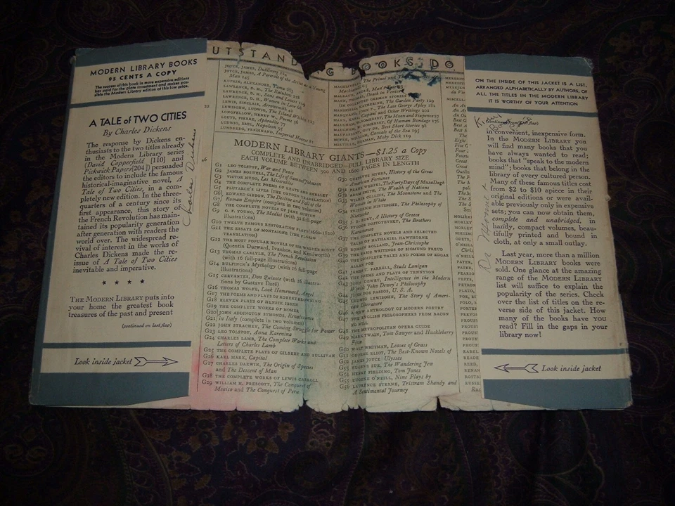 Charles Dickens: A Tale of Two Cities Modern Library 1940's 1950'S ANTIQUE BOOK - Imagem 4 de 4