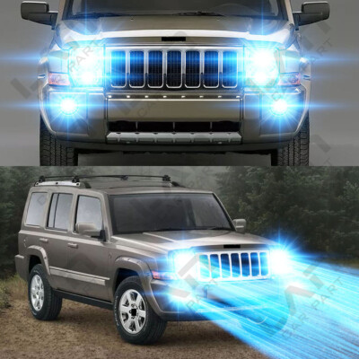 For Jeep Commander 2006-2010 - 6X 8000K LED Projector Headlight + Fog Light Bulb