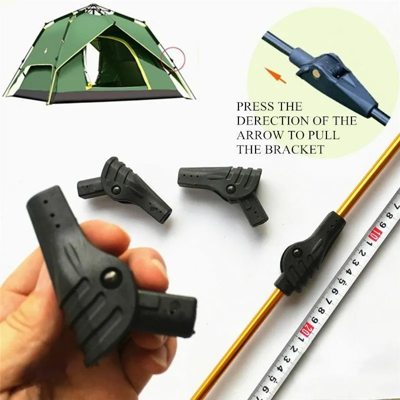 Tent Joint Plastic Support Accessory Rod Folding Rotary Automatic Camping  Black