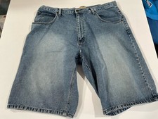 WEB’S pantaloncino jeans uomo blu denim taglia 42 effetto invecchiato impreziosito tasche logo