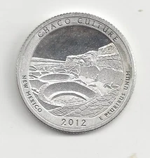 2012 S Silver Proof Chaco Culture ATB Quarter - 90% Silver