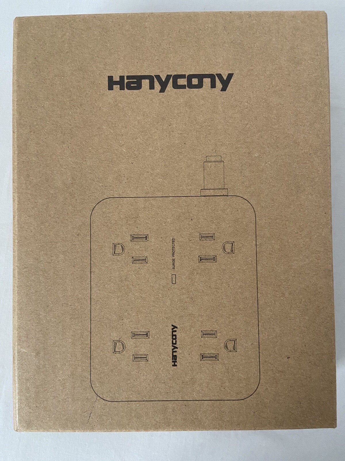 Surge Protector Power Strip, HANYCONY 8 Wide Outlets with 4 USB Charging Ports,-image