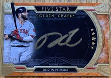 Dustin PEDROIA🔥2018 Topps Five Star Golden Graphs Orange AUTO #FGG-DP 1/5📈