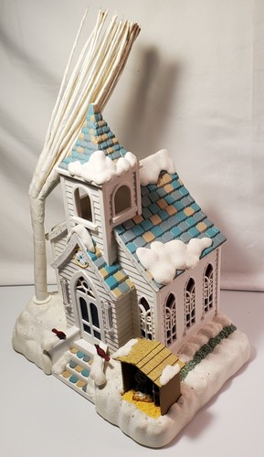 VTG Avon Holiday Splendor Lighted Fiber Optic Church Christmas Light Display 15" - Picture 4 of 17