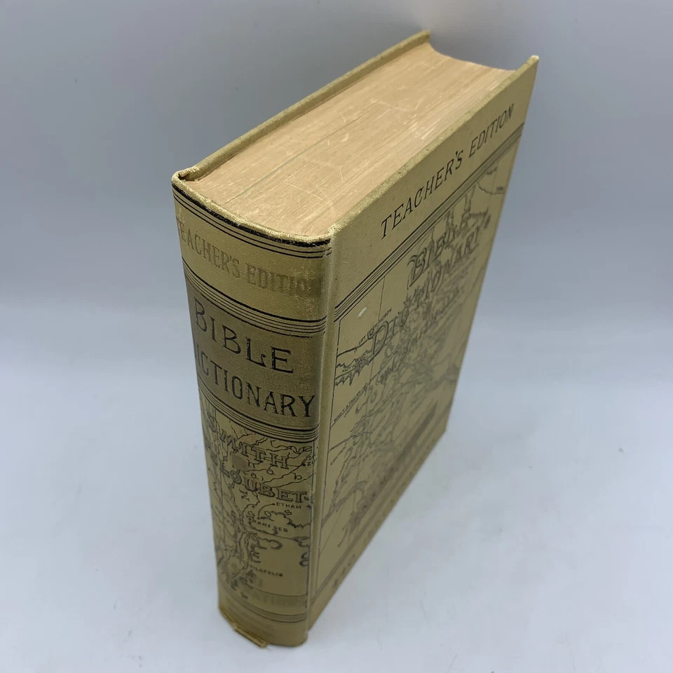 1884 Teacher’s Edition Bible Dictionary by WM. Smith Illustrations & Color Maps Foto 2 de 4