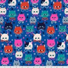 Feline Drive Fabric JUST KITTEN AROUND Little Pawtraits Fat Quarter 18"x22" FQ
