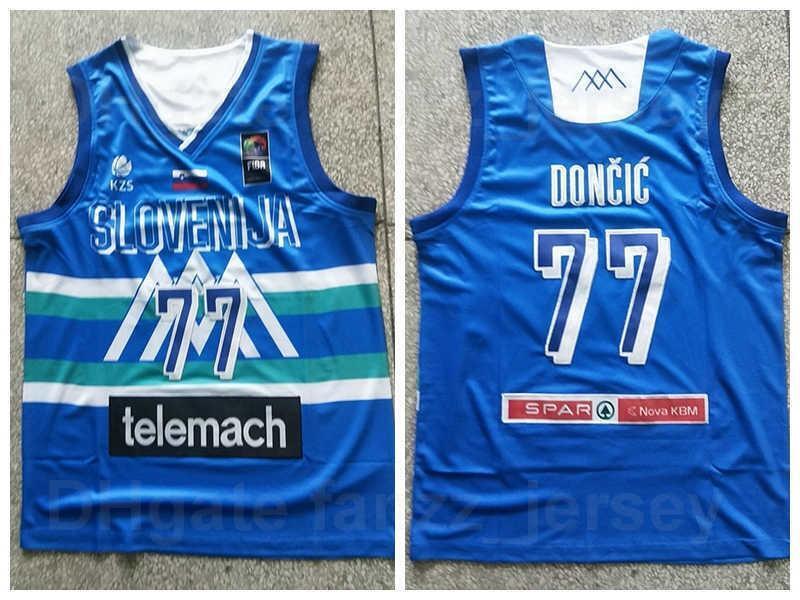 Euroleague Europe 7# Luka Doncic Slovenia Basketball Jerseys 77# National Team