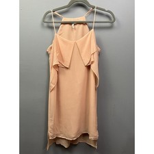BcbGeneration Dress Womens Small Chiffon Sleeveless Blush/Peach spaghetti straps