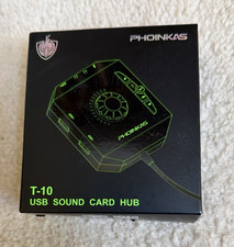 PHOINIKAS T-10 USB External Stereo Sound Card Hub Adapter, 3.5mm In/OutFree ship