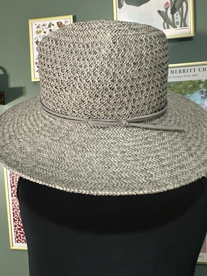 Sombrero tejido Lucky Brand Boho Cottagecore nuevo con etiquetas gris OS Foto 2 de 2