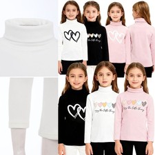 Kids Girls Top Camping Shirts Sports Undershirt Winter Long Sleeve Workout