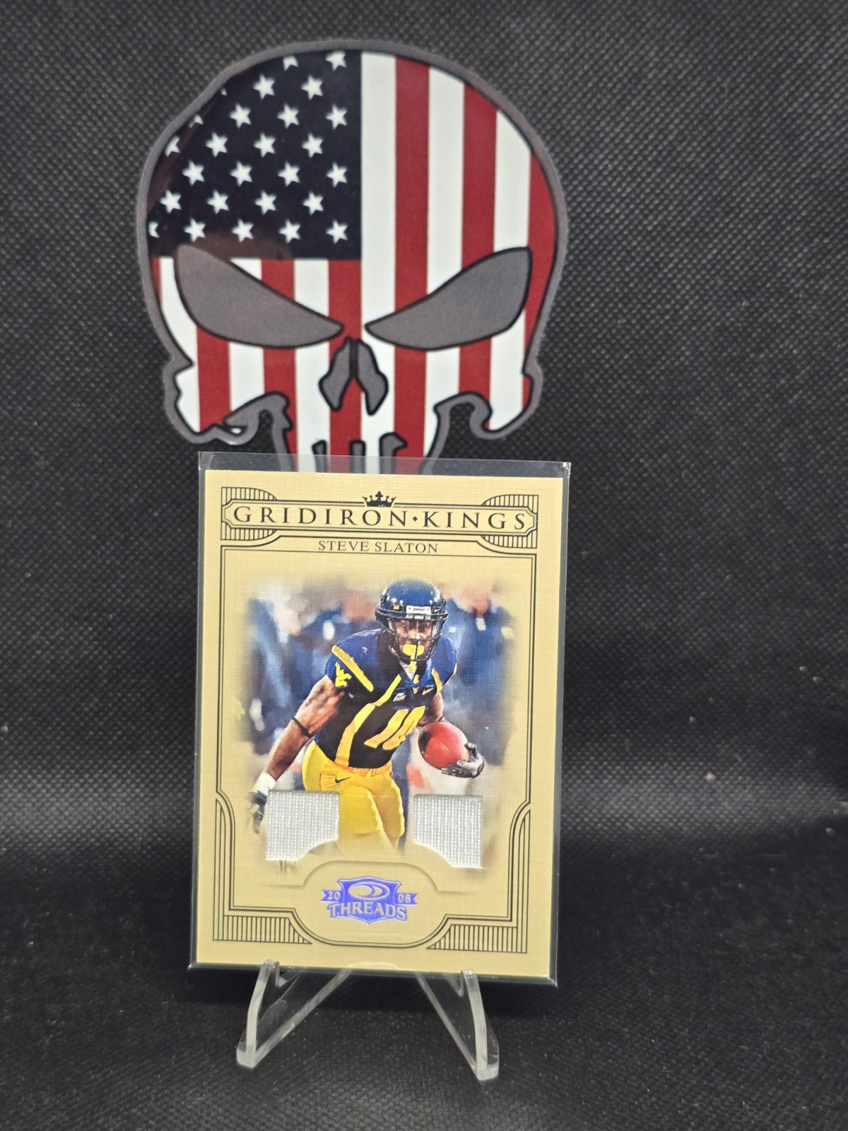 Steve Slaton Donruss Threads College Gridiron Kings #CGK49 Materials