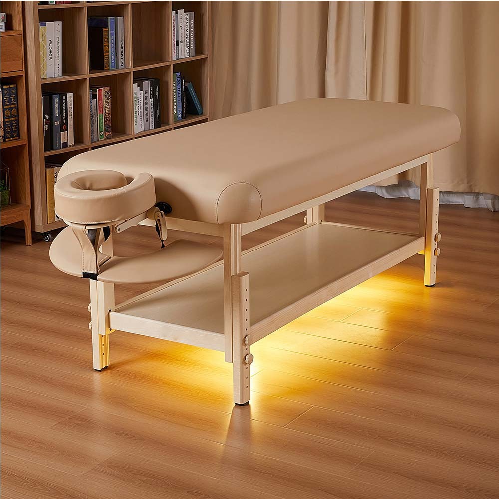 Éclairage pour table de massage avec bras flexible et intensité variable pour soin précis