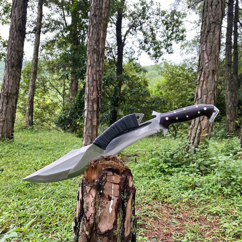 Custom Handmade Carbon Steel Blade Survival Bowie Knife | Hunting Knife Camping