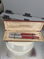 Vintage Platignum Fountain Pen Gold Nib And Pencil