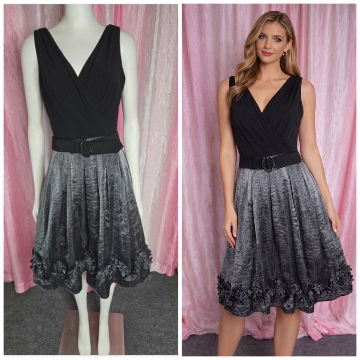 white christmas dresses Solid Fit and Flare Dress main image 0