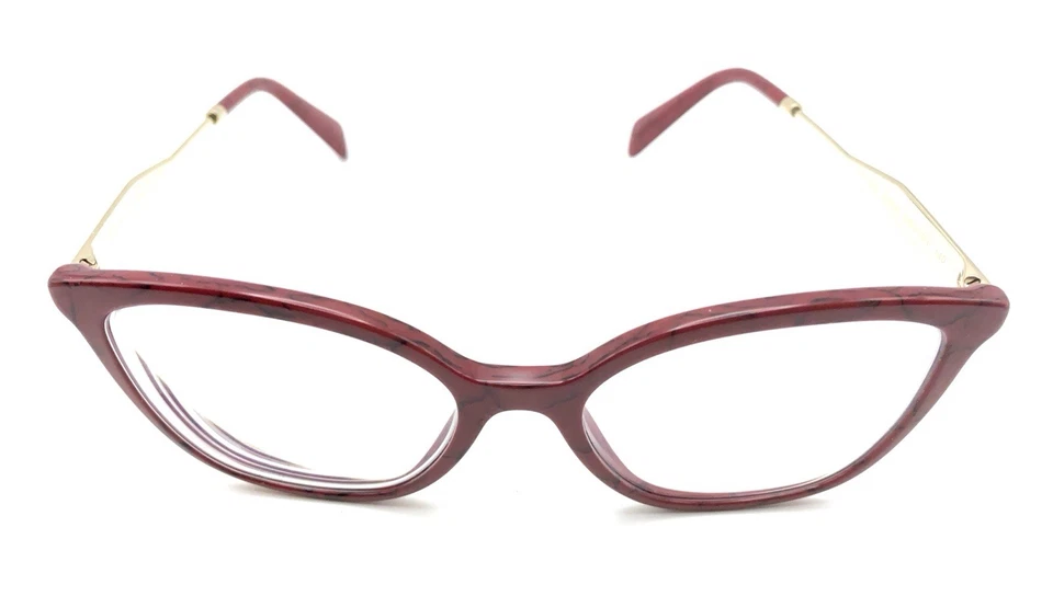 Monturas de gafas de gato Prada VPR 03Z 15D-101 rojo dorado 52-17 140 Italia para mujer Foto 3 de 4