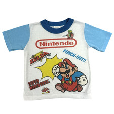 Vtg 1988 Nintendo Legend of Zelda Super Mario Bros. Wormser Kids PJ T-Shirt 80s!