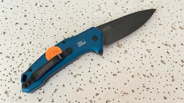 1776NBBW Kershaw Folding Pocket Knife A/O Black Plain Blade Linerlock Blue Handl - Image 2 of 4
