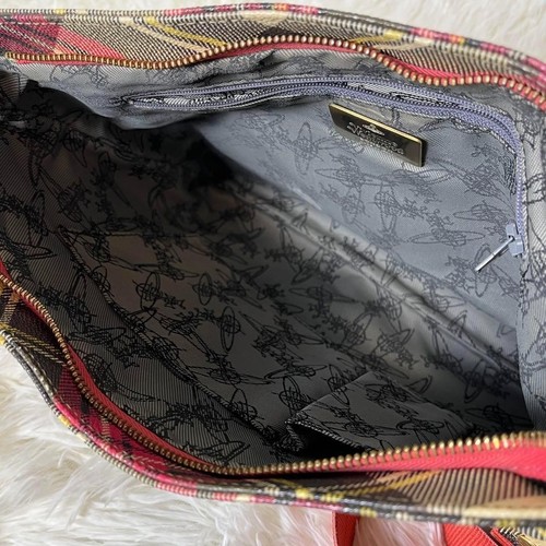 Vivienne Westwood Shoulder Bag Orb Plaid PVC Multicolor - Picture 12 of 19