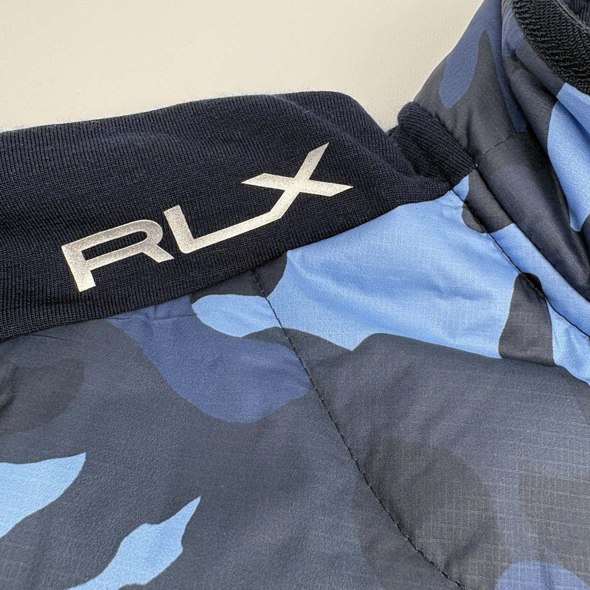 RLX Ralph Lauren Golf-Camo Hybrid Wool-Blend Jacket S Navy Blue