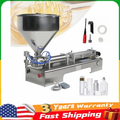 Liquid Paste Filling Machine Pneumatic Bottle Pack Piston Filler + 40L Hopper CE