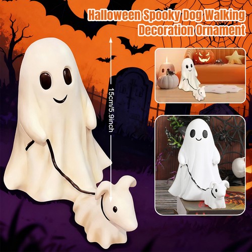 Halloween Fantasma Cane da Passeggio Goblin e Ghoul Spettrale Cane Fantasma Statuina Regalo - Foto 6 di 17