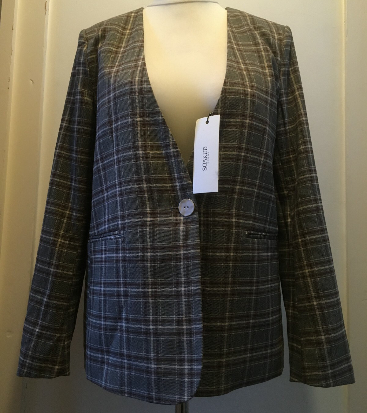 Matching Blazer & Pants Soaked in Luxury Size 12 Uk BNWT RRP £204.98 Brown Check
