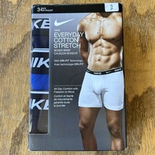 Nike Everyday Cotton Stretch Dri-Fit Boxer Briefs Men  s S Small W28-30  3 Pack