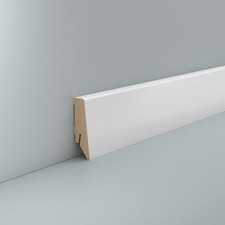 MDF Sockelleiste weiß 58 mm Modern Foliert RAL 9016 Fußleiste Laminat Vinyl