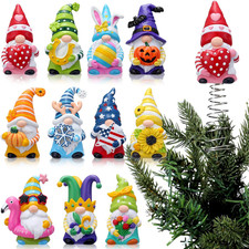 12 Pcs Mini Interchangeable Gnome Tree Topper, Valentine'S Day Seasonal Resin Gn
