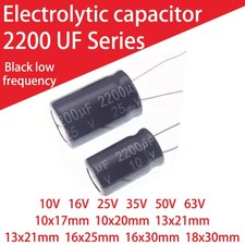 1-10pcs 2200UF 10V-63V Aluminum Electrolytic Cap Radial High Frequency Low ESR