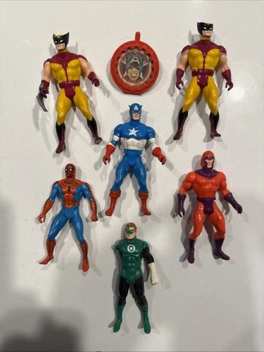 Wolverine, Spider Man, Captain America, Magneto Vintage Marvel Mattel Lot