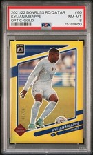 2021 Donruss Road to Qatar Optic Gold Prizm France /10 Kylian Mbappe #60 PSA 8