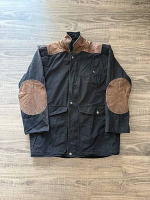 Robert Comstock Endurance Black & Brown Leather Patch Jacket Size Medium