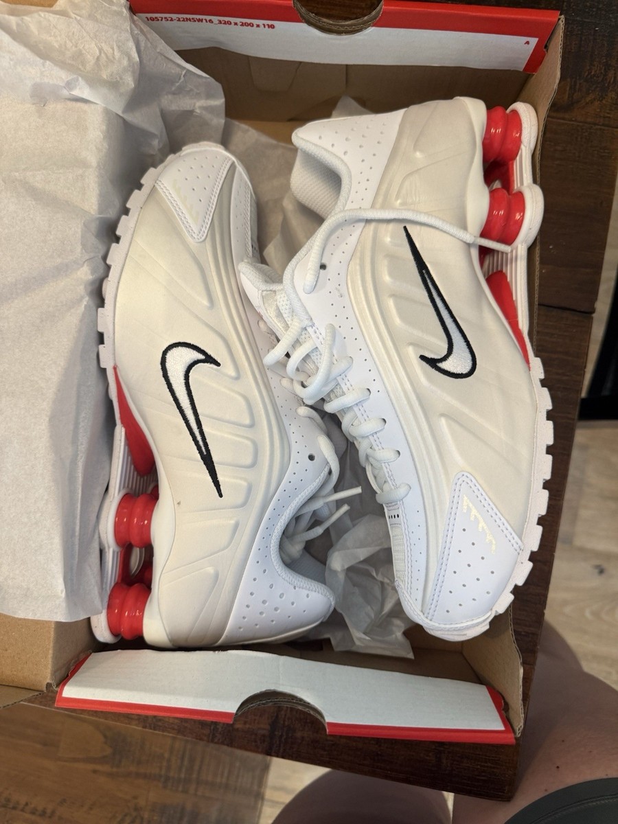 Nike Shox R4 GS White Red Black Unisex Kids Athletic Sneakers 7Y