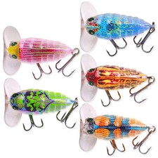 6PCS Lot 4cm/4g Insect Cicada Fishing Lure Minnow Crankbait Topwater Bait Tackle