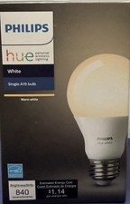 PHILIPS Hue White Ambiance A19 Single Bulb 800 Lumens 9 Watt App Control NEW