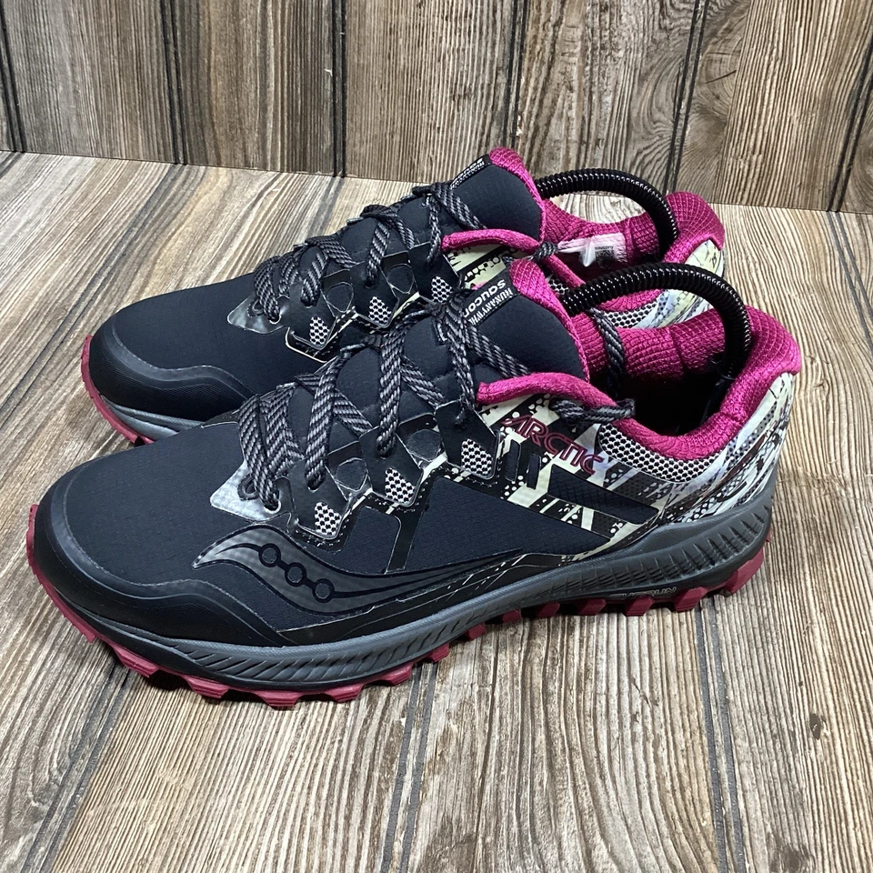 Saucony Womens Peregrine 8 Ice Plus S10450-1 Black Trail Running Shoes Size 9 - Image 3 of 4