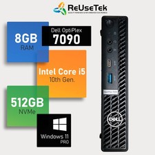 Dell Optiplex 7090 Micro Intel i5-10500T 2.30GHz 8GB RAM 512GB NVMe SSD Win 11P