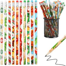 Christmas Pencils Bulk 50 Pcs Holiday Pencils with Erasers Xmas Party Favors