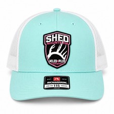 Shed Hunting Hat Richardson 115 Trucker Embroidered Patch Miles Piles