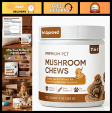 Turkey Tail Mushroom Chews for Dogs - Immunity, Gut, Skin  Joint Support - 120