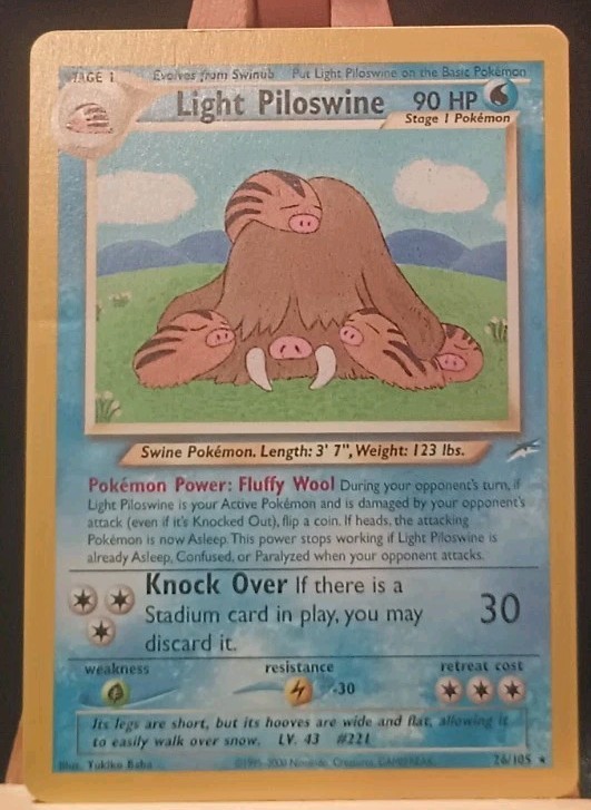 Pokemon Light Piloswine Neo Destiny 26/105 Rare Never Played