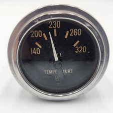 Vintage Stewart Warner Oil Temperature Gauge 12 Volt 140 - 320