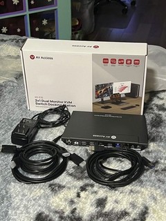 AV Access KVM Switch Docking Station Dual Monitor 4K 60Hz 100W Charging USB C
